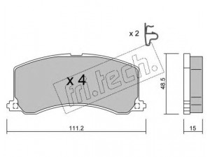 fri.tech. 257.0 stabdžių trinkelių rinkinys, diskinis stabdys 
 Techninės priežiūros dalys -> Papildomas remontas
55800-60G60, 55800-61G50, 55800-61G60