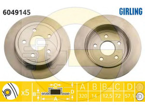 GIRLING 6049145 stabdžių diskas 
 Dviratė transporto priemonės -> Stabdžių sistema -> Stabdžių diskai / priedai
052089275AB, 52089275AB, 052089275AB