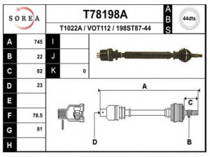 EAI T78198A kardaninis velenas 
 Ratų pavara -> Kardaninis velenas