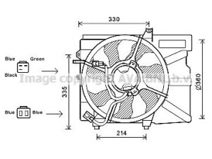 AVA QUALITY COOLING HY7525 ventiliatorius, radiatoriaus 
 Aušinimo sistema -> Oro aušinimas
252312D400, 253501C250, 253801C150