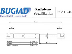 BUGIAD BGS11244 dujinė spyruoklė, gaubtas 
 Kėbulas -> Dujinės spyruoklės
3C0 823 359, 3C0 823 359 A