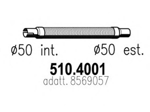 ASSO 510.4001 lanksti žarna, išmetimo sistema