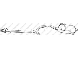 BOSAL 288-215 vidurinis duslintuvas 
 Išmetimo sistema -> Duslintuvas
28700-24400, 28700-24401, 28700-24500