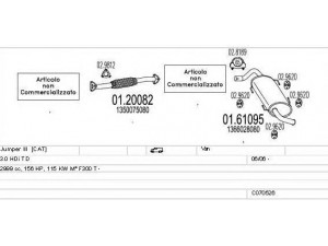 MTS C070526015654 išmetimo sistema 
 Išmetimo sistema -> Išmetimo sistema, visa