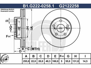 GALFER B1.G222-0258.1 stabdžių diskas 
 Dviratė transporto priemonės -> Stabdžių sistema -> Stabdžių diskai / priedai
43512-47030