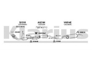 KLARIUS 930957U išmetimo sistema 
 Išmetimo sistema -> Išmetimo sistema, visa