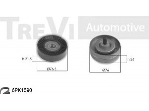 TREVI AUTOMOTIVE KA1176F skriemulių komplektas, V formos rumbuotas diržas 
 Diržinė pavara -> V formos rumbuotas diržas/komplektas -> Cilindrų komplektas