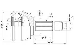 OPEN PARTS CVJ5439.10 jungčių komplektas, kardaninis velenas 
 Ratų pavara -> Sujungimai/komplektas
0046307659, 0046307906, 0046308206