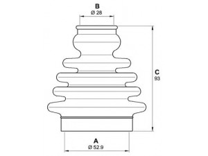 OPEN PARTS SJK7082.00 gofruotoji membrana, kardaninis velenas 
 Ratų pavara -> Gofruotoji membrana
701498201