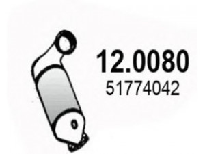 ASSO 12.0080 katalizatoriaus keitiklis 
 Išmetimo sistema -> Katalizatoriaus keitiklis
51774042, 60801909
