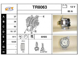 SNRA TR8063 kintamosios srovės generatorius 
 Elektros įranga -> Kint. sr. generatorius/dalys -> Kintamosios srovės generatorius
7700424594