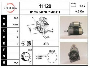 EAI 11120 starteris 
 Elektros įranga -> Starterio sistema -> Starteris
FMR8107009