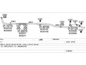 MTS C380382001567 išmetimo sistema 
 Išmetimo sistema -> Išmetimo sistema, visa