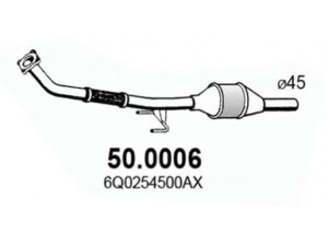 ASSO 50.0006 katalizatoriaus keitiklis 
 Išmetimo sistema -> Katalizatoriaus keitiklis
600253058CX, 6Q0253058CX, 6Q0253059BH