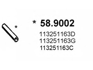 ASSO 58.9002 išleidimo kolektorius 
 Išmetimo sistema -> Išmetimo vamzdžiai
113251163A, 113251163C, 113251163D