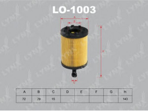 LYNXauto LO-1003 alyvos filtras 
 Techninės priežiūros dalys -> Techninės priežiūros intervalai
68001 297AA, 1118184, 12355851