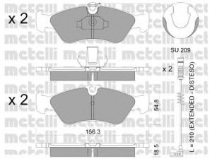 METELLI 22-0311-1K stabdžių trinkelių rinkinys, diskinis stabdys 
 Techninės priežiūros dalys -> Papildomas remontas