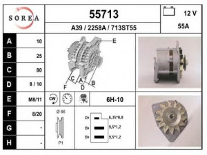 EAI 55713 kintamosios srovės generatorius 
 Elektros įranga -> Kint. sr. generatorius/dalys -> Kintamosios srovės generatorius
2871A141R, FMR8107035, 5007077