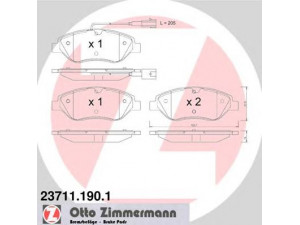 ZIMMERMANN 23711.190.1 stabdžių trinkelių rinkinys, diskinis stabdys 
 Techninės priežiūros dalys -> Papildomas remontas
77 364 589, 77 362 093, 77 362 196