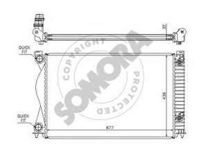 SOMORA 021040A radiatorius, variklio aušinimas 
 Aušinimo sistema -> Radiatorius/alyvos aušintuvas -> Radiatorius/dalys
4F0121251R
