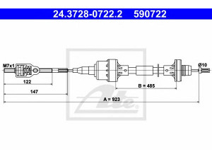 ATE 24.3728-0722.2 sankabos trosas 
 Dviratė transporto priemonės -> Kabeliai ir tachometro velenaai -> Sankabos trosas
6 69 003, 6 69 005, 90522995, 90523132