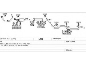 MTS C310104007004 išmetimo sistema 
 Išmetimo sistema -> Išmetimo sistema, visa