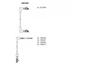 BREMI 600/323 uždegimo laido komplektas 
 Kibirkšties / kaitinamasis uždegimas -> Uždegimo laidai/jungtys
5892302