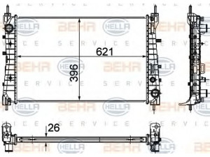 HELLA 8MK 376 756-511 radiatorius, variklio aušinimas 
 Aušinimo sistema -> Radiatorius/alyvos aušintuvas -> Radiatorius/dalys
51785217