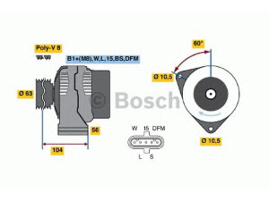 BOSCH 0 124 655 033 kintamosios srovės generatorius
LR019743, FF 10 177 4