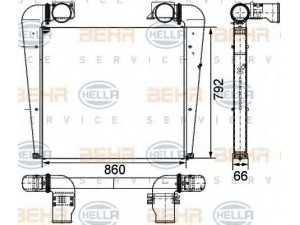 HELLA 8ML 376 722-381 tarpinis suslėgto oro aušintuvas, kompresorius
002 501 04 01, 002 501 12 01, 002 501 16 01