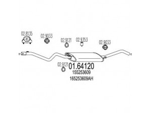 MTS 01.64120 galinis duslintuvas 
 Išmetimo sistema -> Duslintuvas
155253609, 165253609AH, 165253609BE