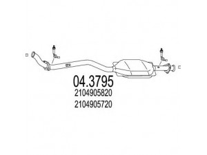 MTS 04.3795 katalizatoriaus keitiklis 
 Išmetimo sistema -> Katalizatoriaus keitiklis
2104905720, 2104905820