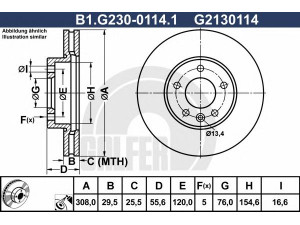 GALFER B1.G230-0114.1 stabdžių diskas 
 Dviratė transporto priemonės -> Stabdžių sistema -> Stabdžių diskai / priedai
7H0 615 301 D