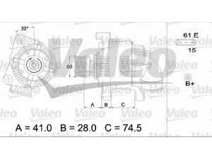 VALEO 436746 kintamosios srovės generatorius 
 Elektros įranga -> Kint. sr. generatorius/dalys -> Kintamosios srovės generatorius
12 31 1 432 960, 12 31 1 432 976