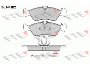FTE BL1441B2 stabdžių trinkelių rinkinys, diskinis stabdys 
 Techninės priežiūros dalys -> Papildomas remontas
05103550AA, 002 420 40 20, 002 420 60 20