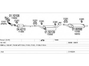 MTS C110224003945 išmetimo sistema 
 Išmetimo sistema -> Išmetimo sistema, visa
