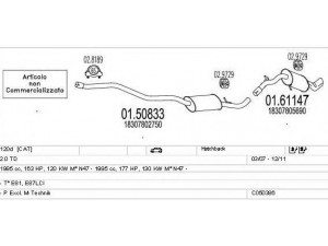 MTS C050386021485 išmetimo sistema 
 Išmetimo sistema -> Išmetimo sistema, visa
