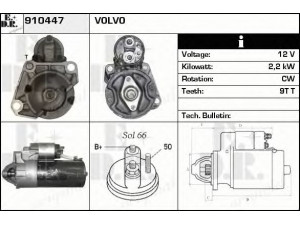 EDR 910447 starteris 
 Elektros įranga -> Starterio sistema -> Starteris
8G9N11000AB, 30782228, 36002642