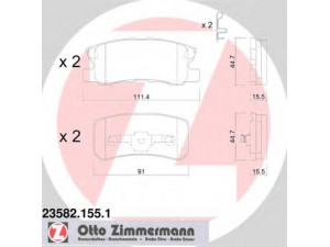 ZIMMERMANN 23582.155.1 stabdžių trinkelių rinkinys, diskinis stabdys 
 Techninės priežiūros dalys -> Papildomas remontas
4605A447, 4605A448, 4605A487, 4605A502