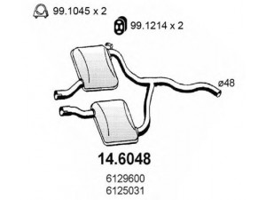 ASSO 14.6048 vidurinis duslintuvas 
 Išmetimo sistema -> Duslintuvas
5019353, 6060922, 6116043, 6125030