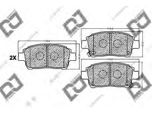 DJ PARTS BP1051 stabdžių trinkelių rinkinys, diskinis stabdys 
 Techninės priežiūros dalys -> Papildomas remontas
04465-02130, 04465-0W050, 04465-12580
