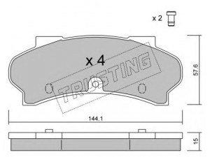 TRUSTING 019.0 stabdžių trinkelių rinkinys, diskinis stabdys 
 Techninės priežiūros dalys -> Papildomas remontas
4250.12, 4250.85, 4253.12, 4245.74