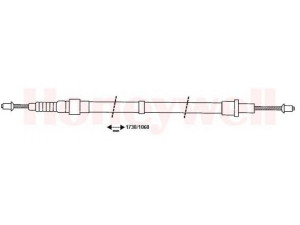 BENDIX 432839B trosas, stovėjimo stabdys 
 Stabdžių sistema -> Valdymo svirtys/trosai
1J0609721H