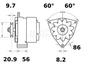 MAHLE ORIGINAL MG 210 kintamosios srovės generatorius