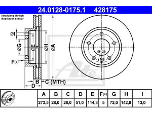 ATE 24.0128-0175.1 stabdžių diskas 
 Stabdžių sistema -> Diskinis stabdys -> Stabdžių diskas
T002-33-25XA, TY01-33-25X