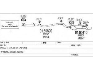 MTS C260538009076 išmetimo sistema 
 Išmetimo sistema -> Išmetimo sistema, visa