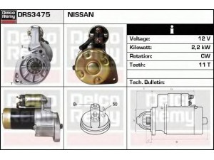 DELCO REMY DRS3475 starteris 
 Elektros įranga -> Starterio sistema -> Starteris
M2T61871, M2T61871A, M2T61871B