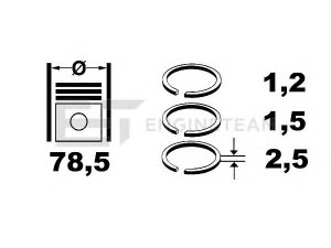 ET ENGINETEAM R1003900 stūmoklio žiedų komplektas 
 Variklis -> Cilindrai/stūmokliai