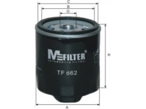 MFILTER TF 662 alyvos filtras 
 Techninės priežiūros dalys -> Techninės priežiūros intervalai
030 115 561 AA, 030 115 561 AB