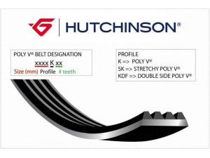 HUTCHINSON 1705 K 6 V formos rumbuoti diržai 
 Techninės priežiūros dalys -> Techninės priežiūros intervalai
046903137B, 11 28 1 437 869, 5750-EK